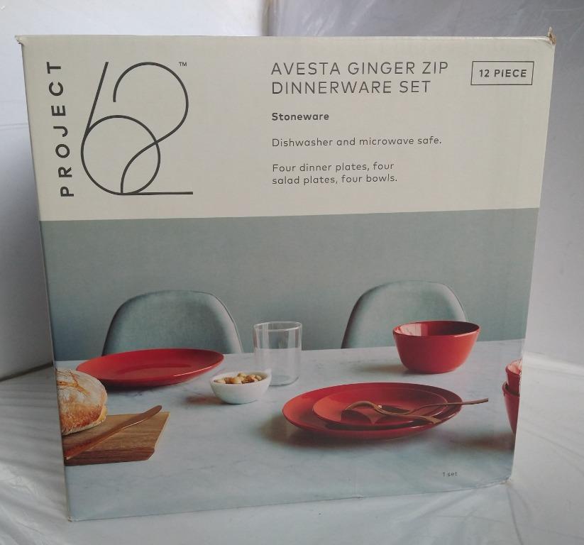 12pc Stoneware Avesta Dinnerware Set Black - Threshold™