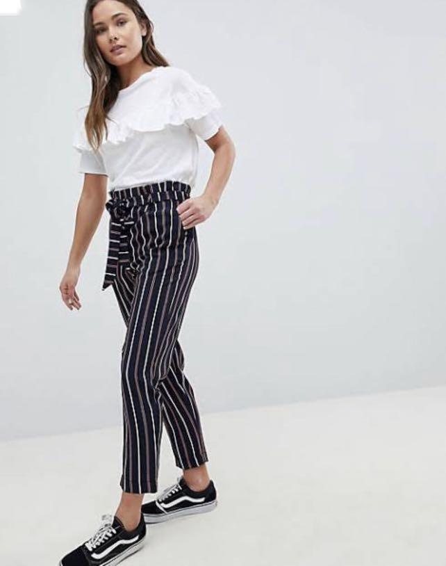 Pull and bear striped pants new arrivals