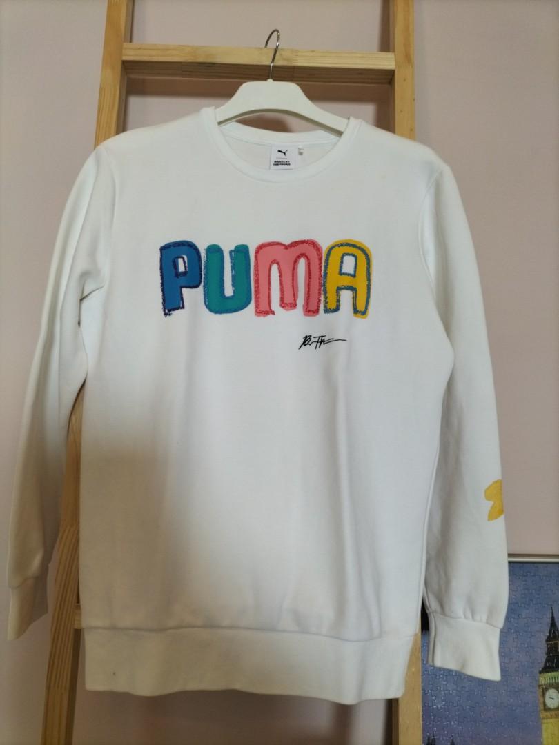 Puma Select Bradley Theodore White Sweater, Men's Fashion, Tops