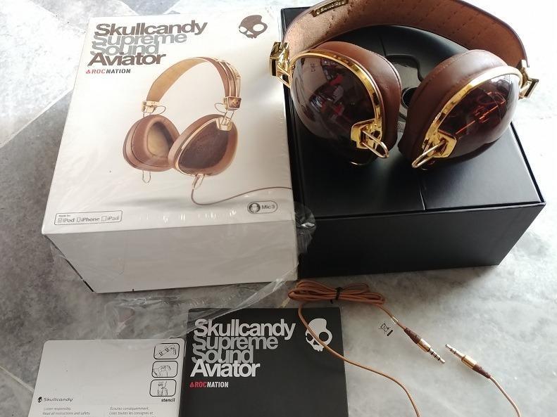 Skullcandy Aviator ORIGNAL Brown Gold Roc Nation Headphones NEW