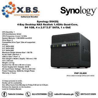 Synology DS420j 4-Bay Desktop NAS Realtek 1.4GHz Quad-Core, D4 1GB, 4 x 2.5"/3.5" SATA, 1 x GbE