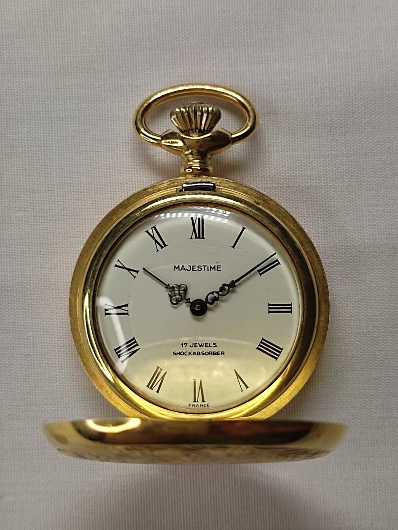 Majestime pocket watch discount 17 jewels shock protected