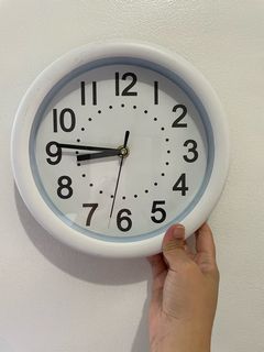 Military Time. 24 Hours wall clock 9” White Face Round White 22.8cm. 