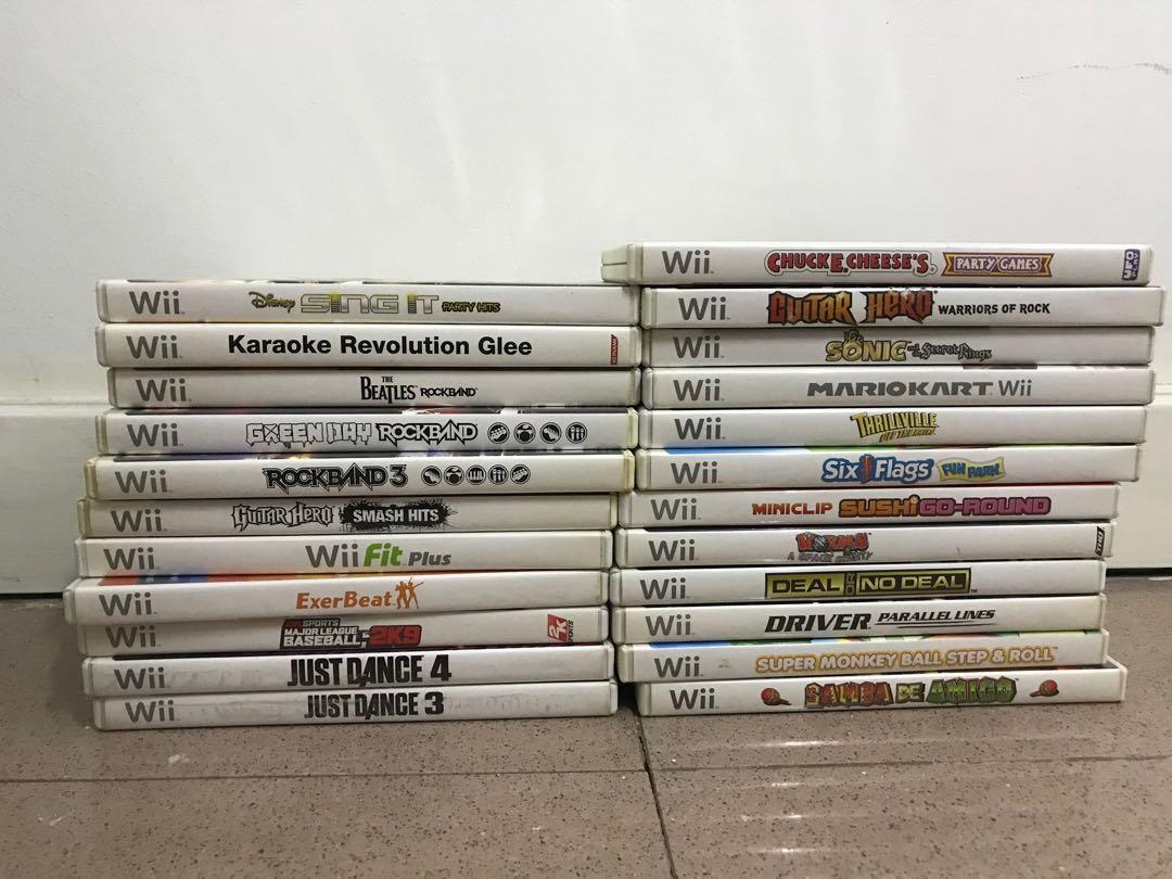 WII Games (Category: Nintendo) located in Paranaque City. Submitted by gonie (Listing ID 1140892170, Image 1). Description: 250 each Guitar Hero warriors of rock -sold The Beatles Rockband Greenday Rockband -sold Rockband 3 -sold Guitar Hero Smash Hits -sold Disney Sing It party hits Karaoke Revolution Glee WiiFit Plus ExerBeat 2k Sports Major League Baseball 2k9 Just Dance 3 Just Dance 4 Chuck E Cheese’s Party Games Sonic and the Secret Rings Ma