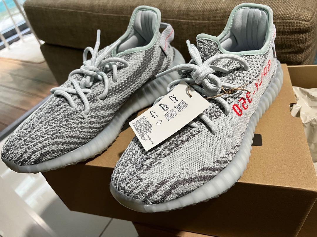 Brand new Yeezy Boost 350V2 Blue Tint US 9.5 UK 9 Men s Fashion Footwear Sneakers on Carousell