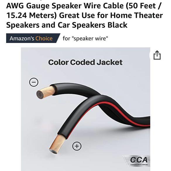 12AWG Speaker Wire, GearIT Pro Series 12 AWG Gauge Speaker Wire Cable 50 Feet /