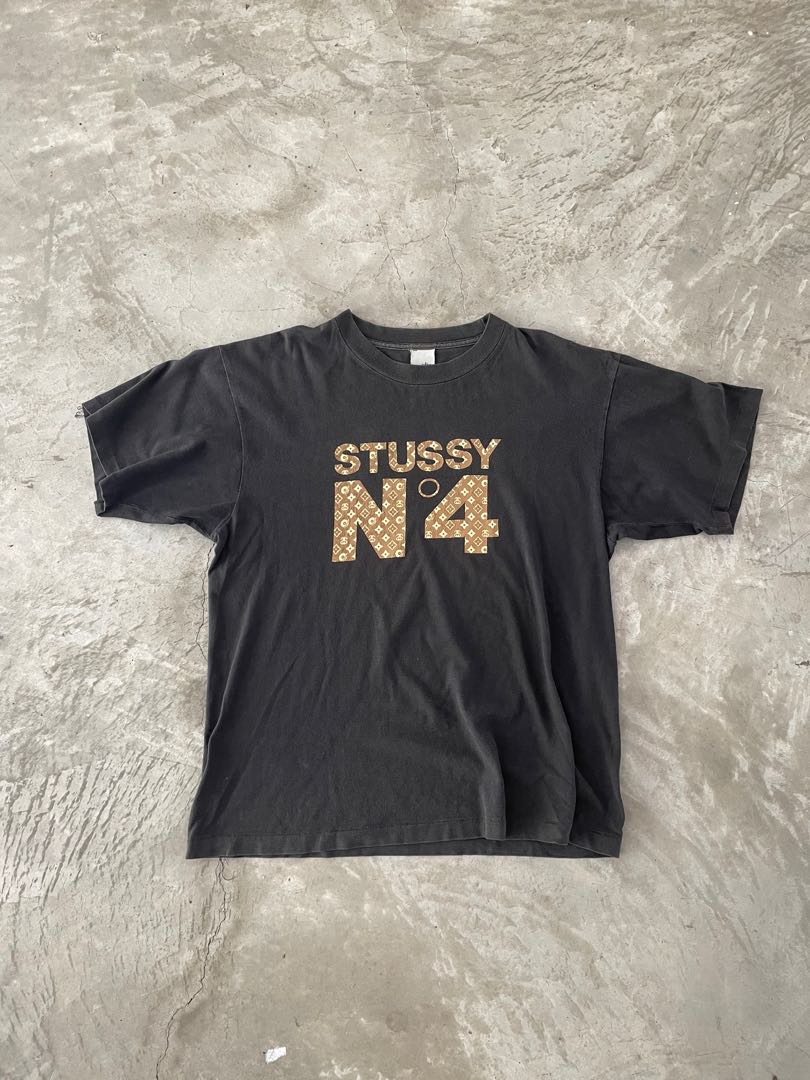 90s Vintage old Stussy Monogram N4 LOGO shirt hoodie Sweatshirt size M
