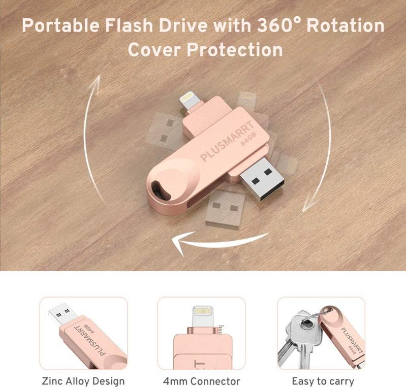 3228) PLUSMARRT Memory Stick for iPhone iPad 64GB USB Stick Flash drive