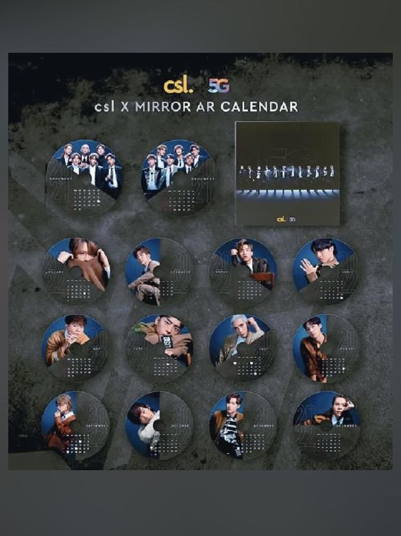 全新 Mirror Calendar 月曆, 其他, 其他 Carousell