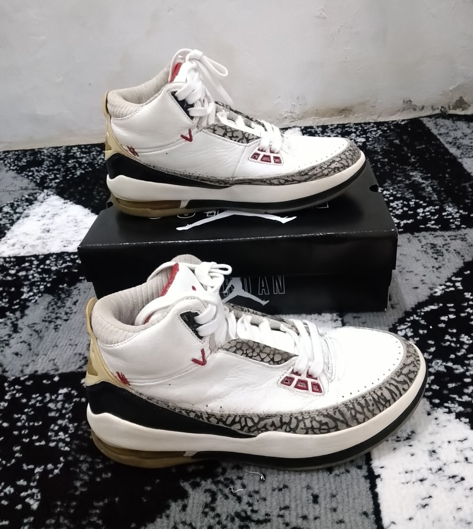 AIR JORDAN 2.5 TEAM WHITE CEMENT Fesyen Pria Sepatu Sneakers