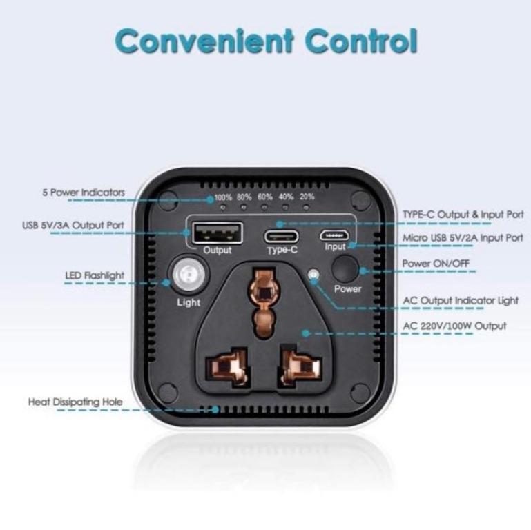 Aisung N6 AC Outlet Portable Laptop Power Bank, Universal 31200mAh 100W