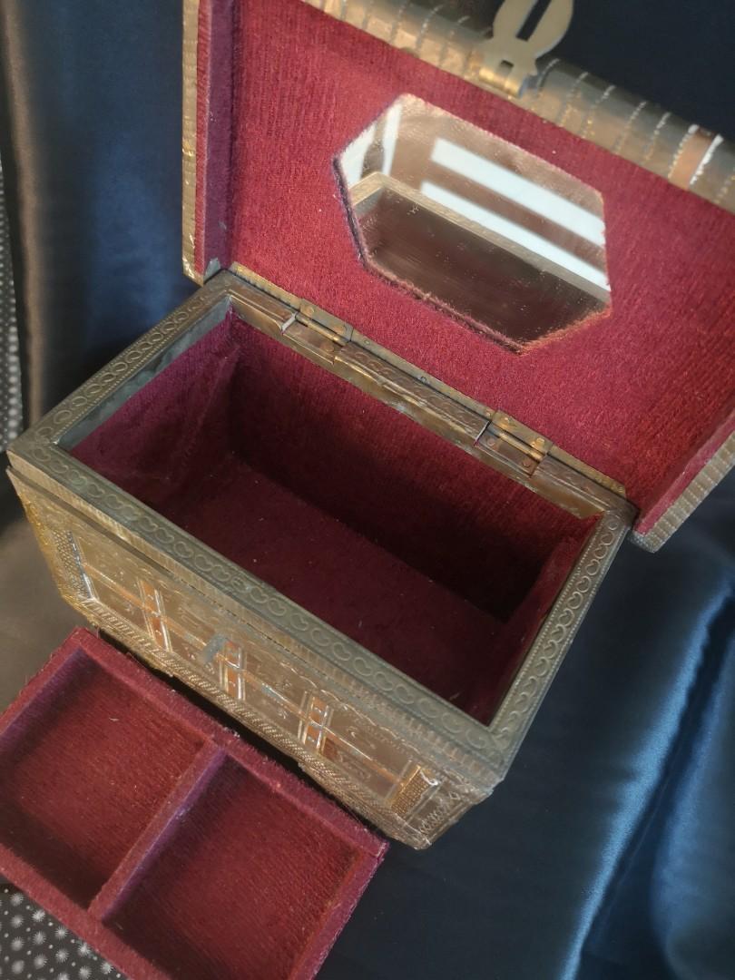 Antique Indian Jewelry Box with wheels, Furniture & Home Living, Home