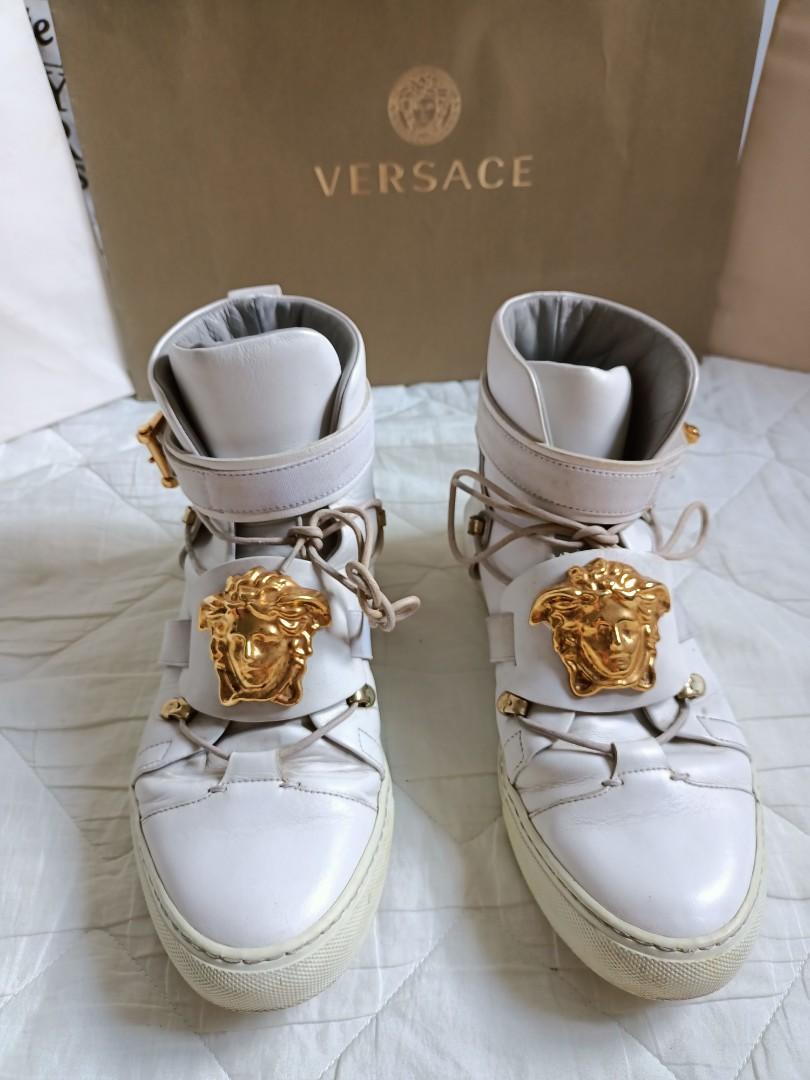 Authentic Versace high top leather sneaker Luxury Apparel on Carousell