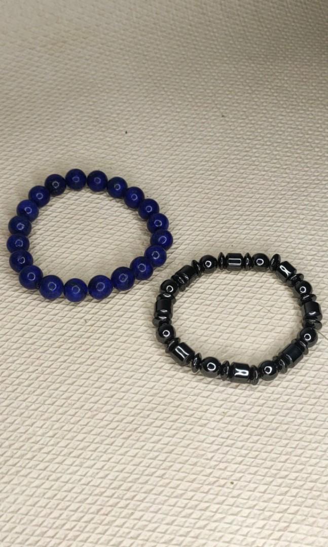 Blue Beaded Bracelet / Black Magnetic Bracelet (Category: Bracelets) located in Manila. Submitted by _shhh (Listing ID 1135382136, Image 1). Description: ‼️PRICE NEGOTIABLE‼️ PAYMENT VIA PAYMAYA, UNIONBANK OR BPI - no shopee checkout, no COD - - shipping must be shouldered by the buyer or pay extra +100 for delivery within metro manila.