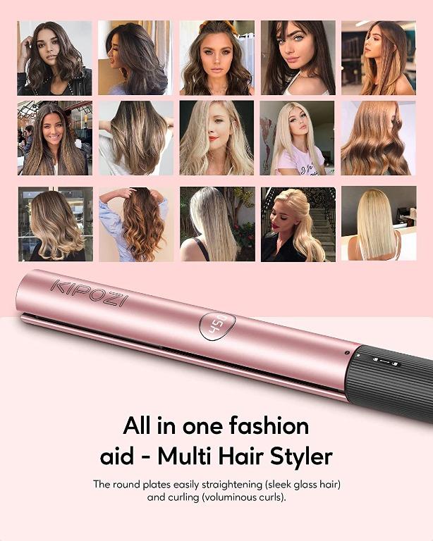 BNIB] KIPOZI V7 2-in-1 A Twist of Magic Hair Straightener, Titanium Flat  Iron for