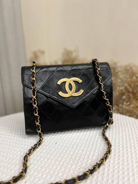 Chanel Vintage Black Satin Mini Square Flap Bag – Dina C's Fab and