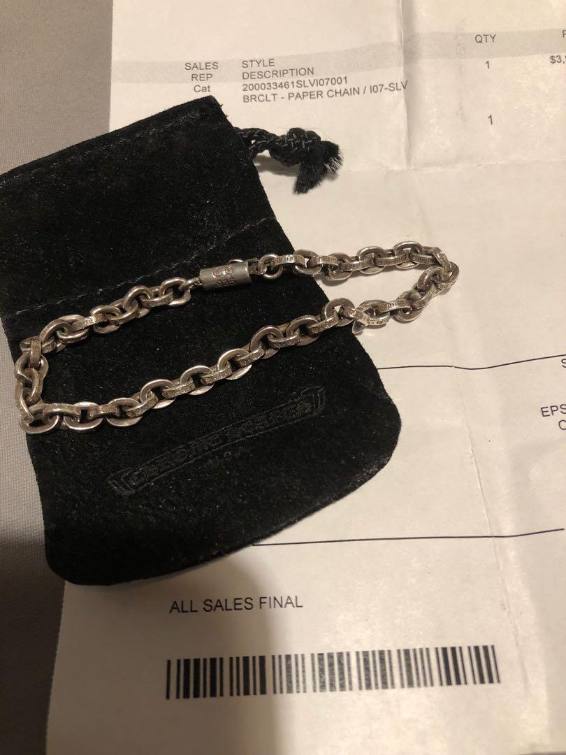 Chrome hearts paper chain bracelet shop
