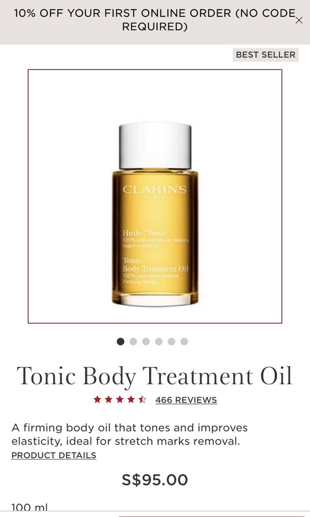 Clarins Huile Tonic, Tonic Body Treatment Oil (Pregnancy), Beauty