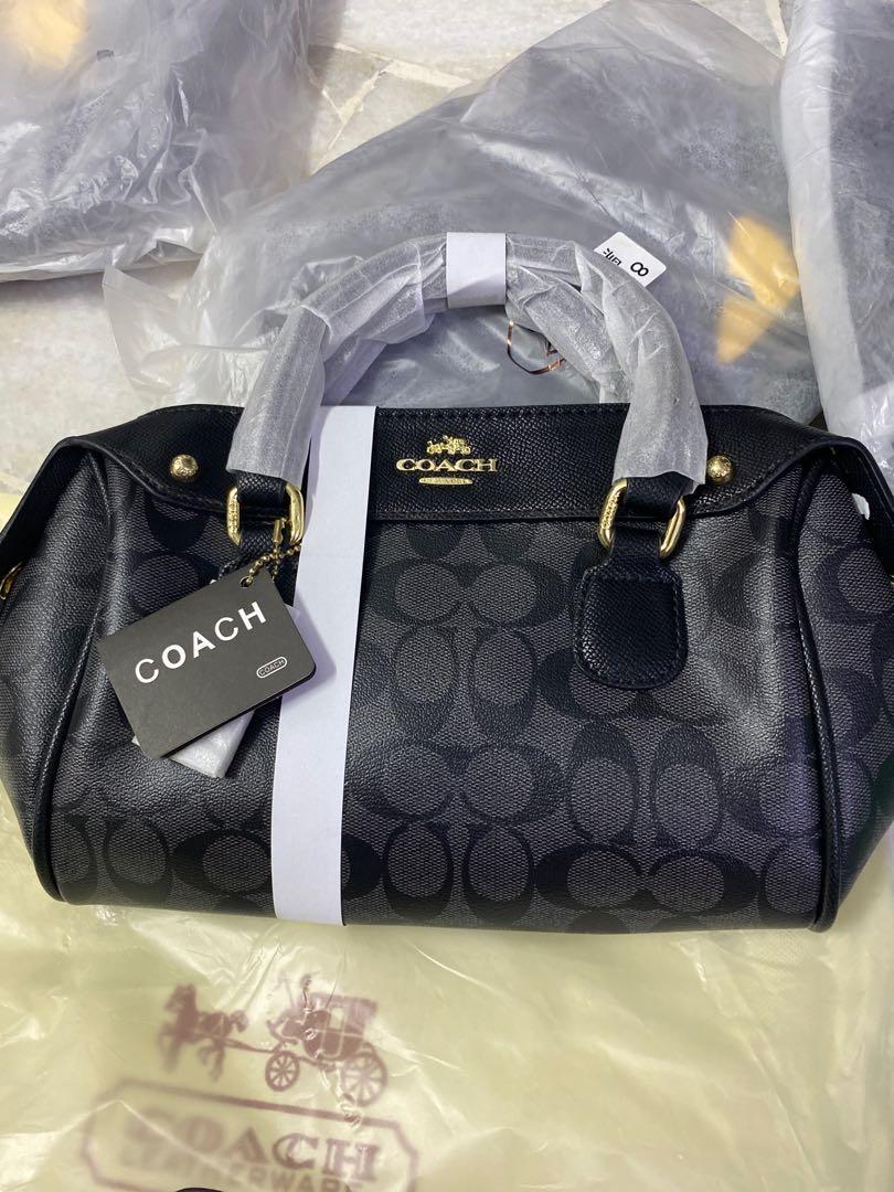 Coach Boston bag black leather Women s Fashion Bags Wallets