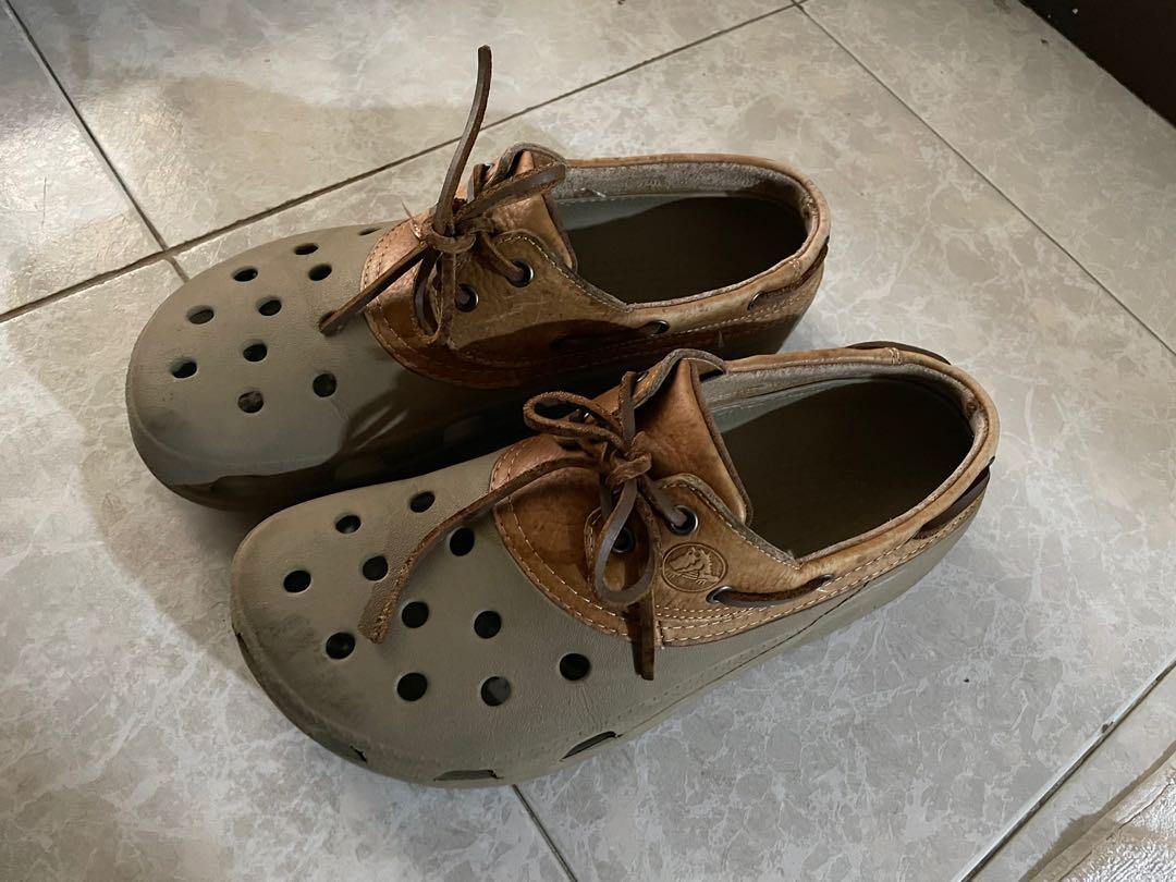 Crocs with leather sale laces