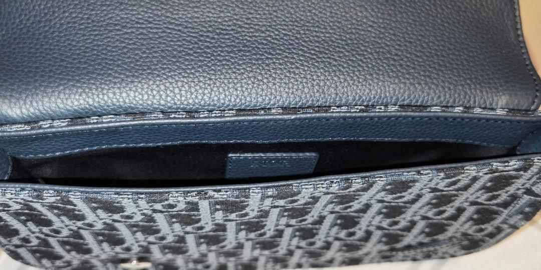 Deal! Dior Saddle Pouch Oblique Jacquard in navy blue, Men's Fashion