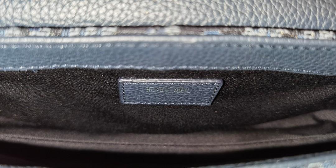 Deal! Dior Saddle Pouch Oblique Jacquard in navy blue, Men's Fashion