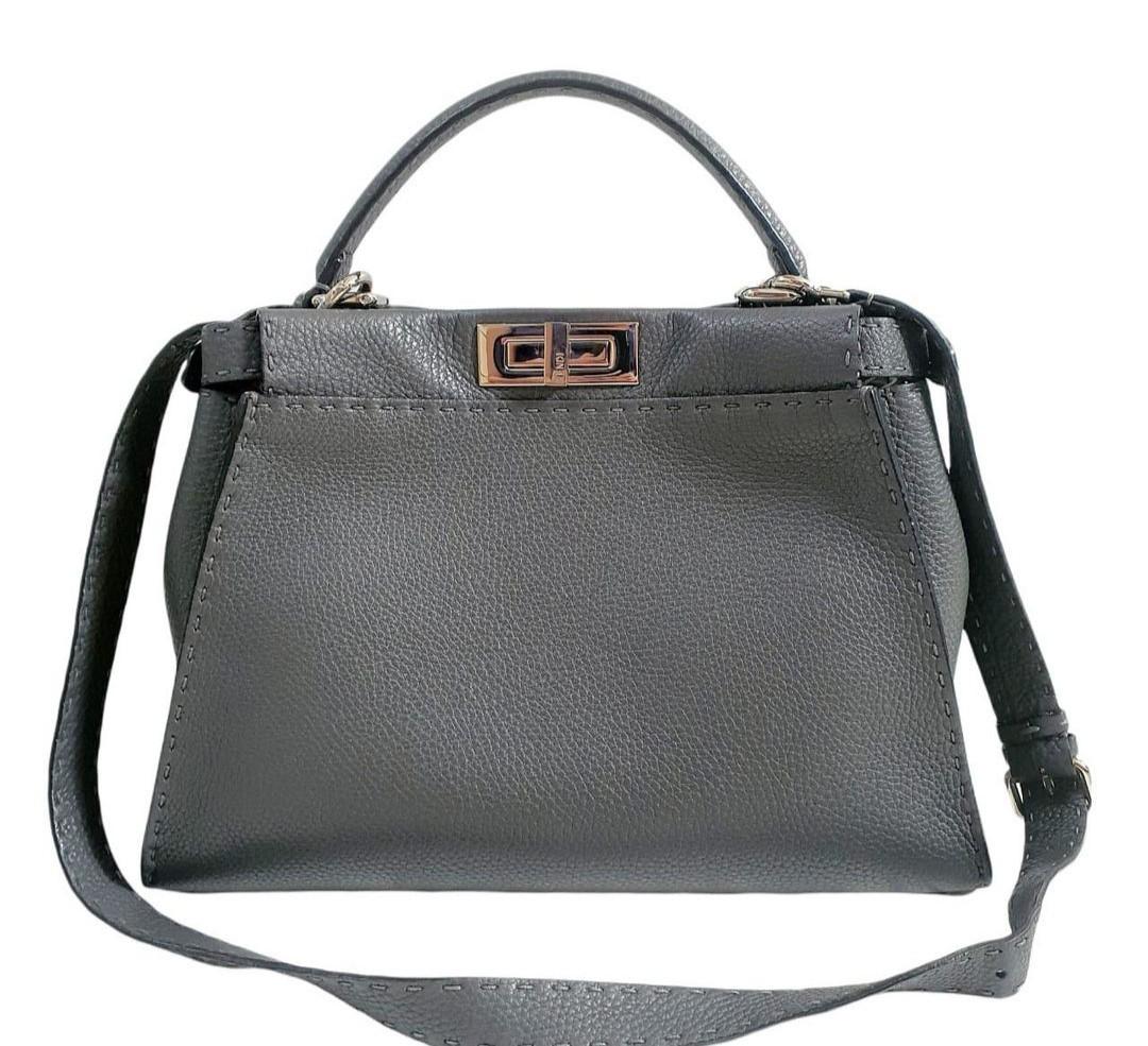 Fast Sale Preloved Fendi Peekaboo Medium Selleria Grey with