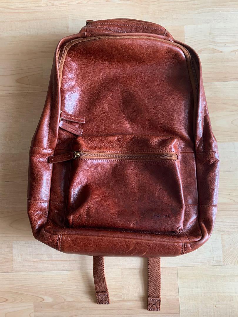 Fossil leather backpack, Men's Fashion, Bags, Backpacks on Carousell