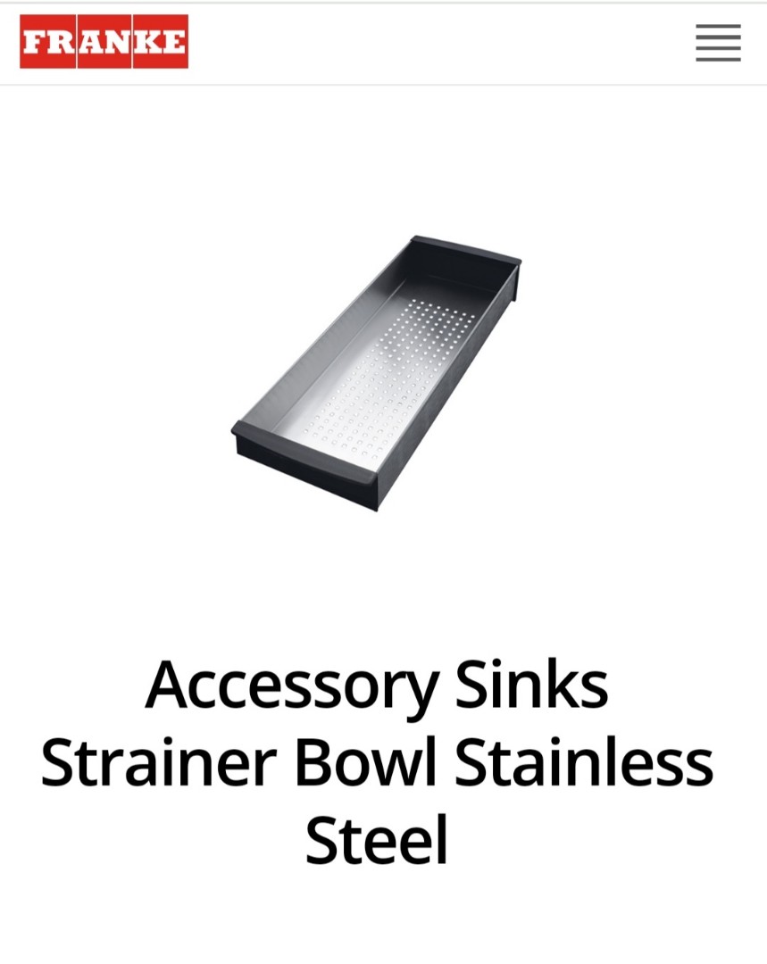 Franke Sinks Strainer Bowl, Furniture & Home Living, Kitchenware