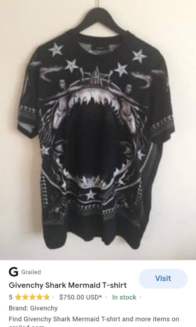Givenchy shark and mermaid shirt, Men's Fashion, Tops & Sets ...