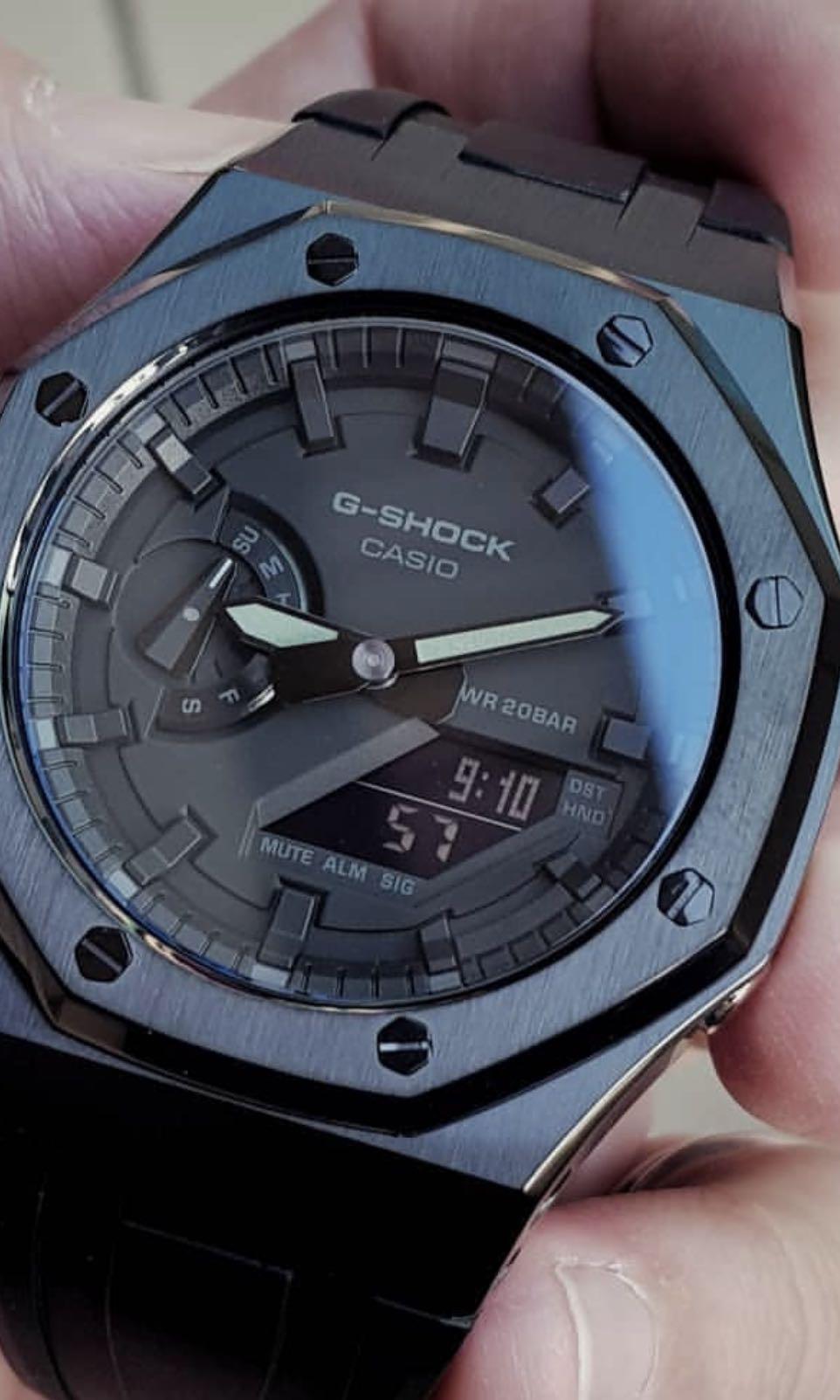 Gshock Casio black on black samurai stealth mod mode blackout series ...