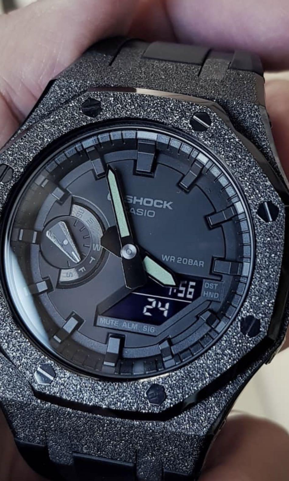 Gshock Casio black on black samurai stealth mod mode blackout series ...