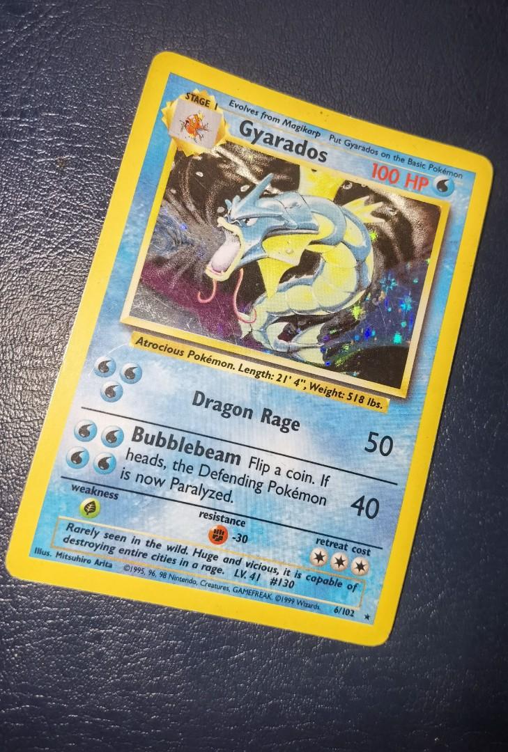 PTCG Gyarados Pokemon Card Rare Holo Base Set 6/102 $160, 興趣及