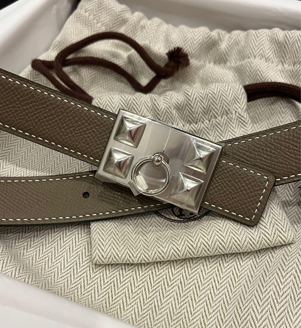 Hermes CDC Epsom Etoupe Belt, Women's Fashion, Watches & Accessories
