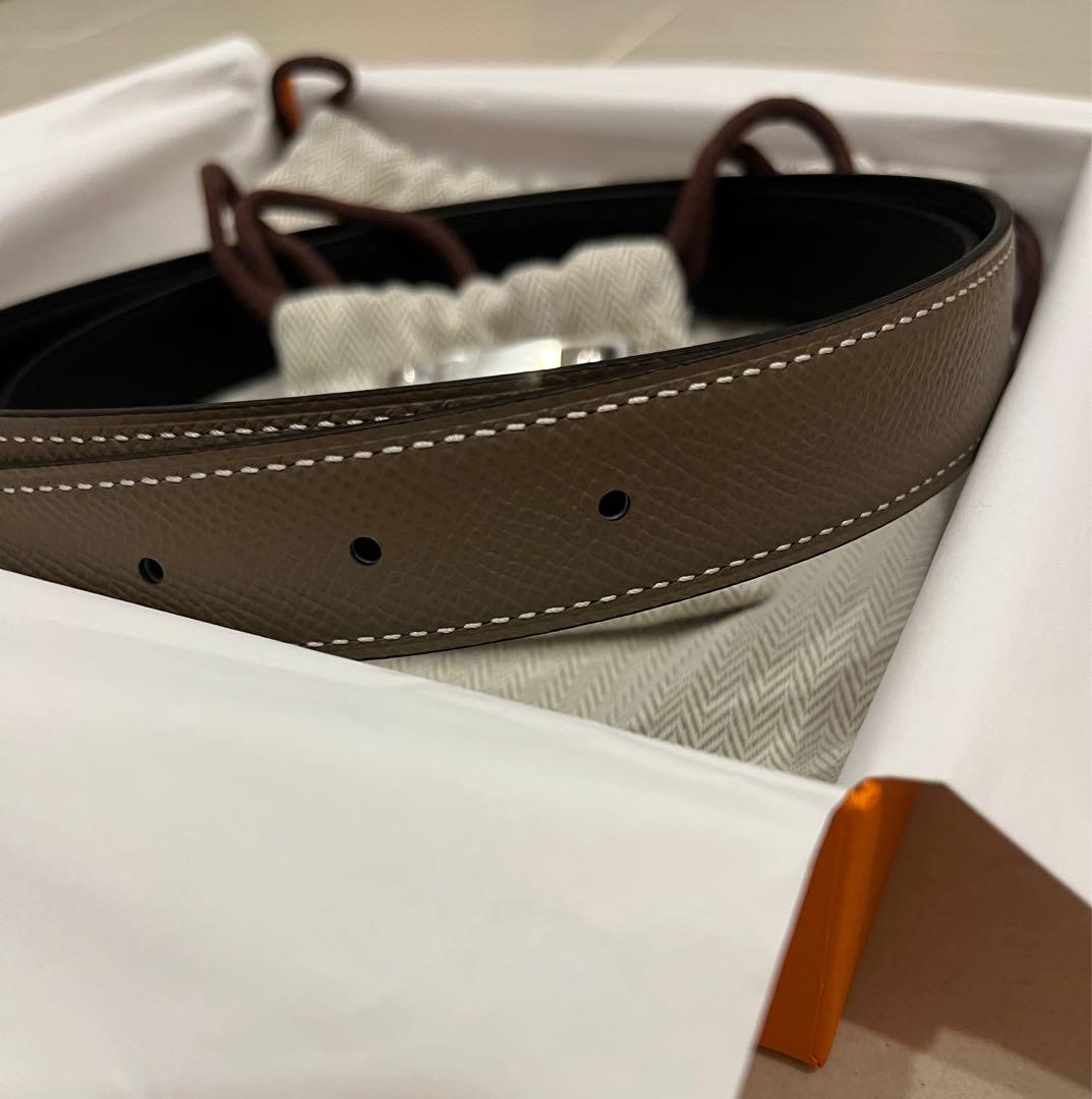 Hermes CDC Epsom Etoupe Belt, Women's Fashion, Watches & Accessories