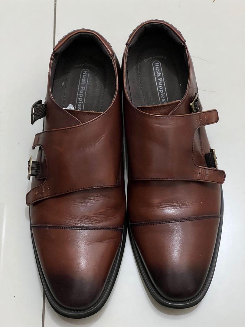 Hush puppies double monk strap shoes sale