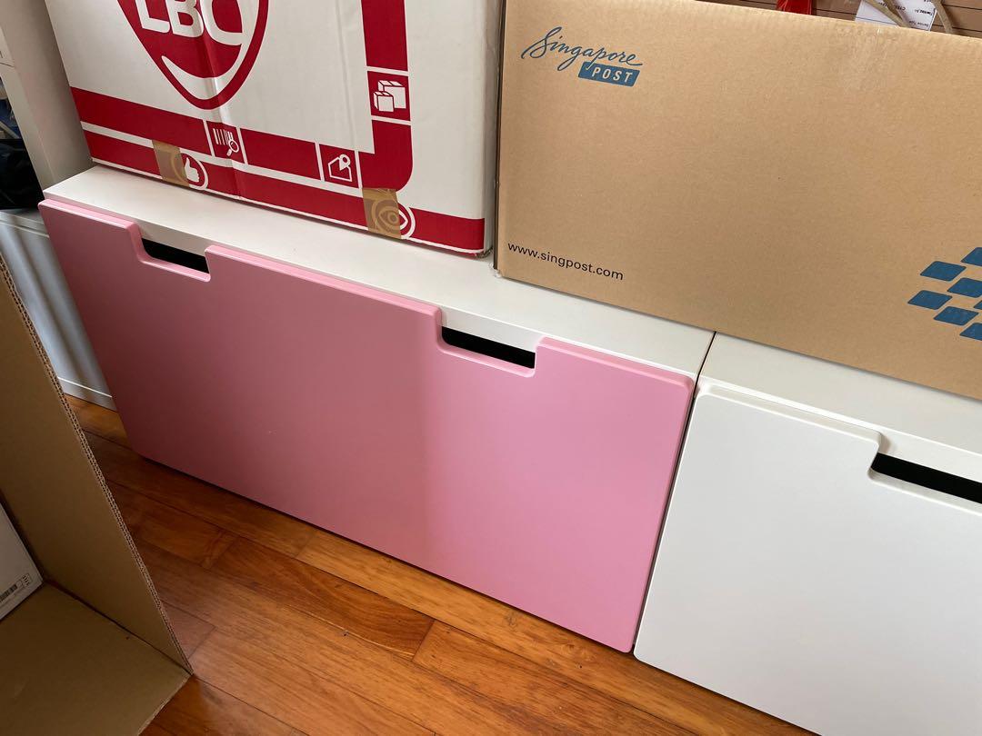 1 IKEA shelf storage with pink container kids SMASTAD, Furniture & Home