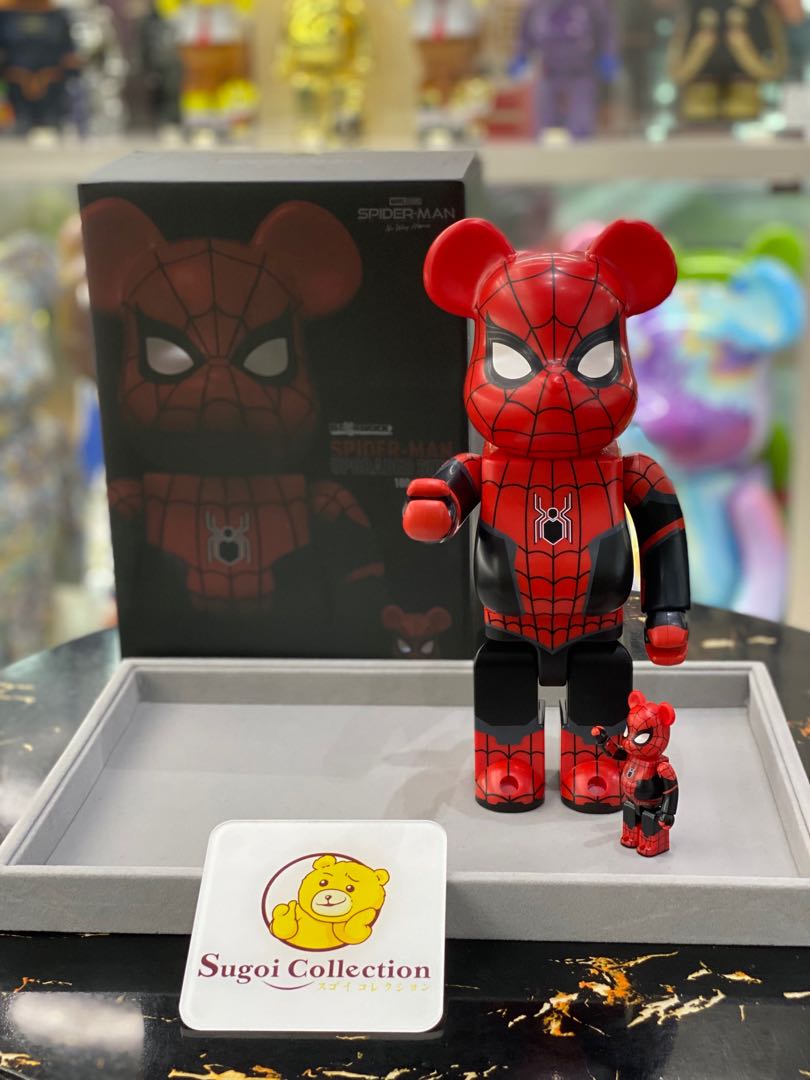 In Stock] BE@RBRICK x Spider-Man No Way Home Upgraded Suit 100 