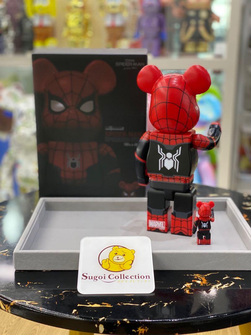 【公明党】未開封品 BE@RBRICK SPIDER-MAN UPGRADED SUIT 100% & 400% スパイダーマン キューブリック、ベアブリック