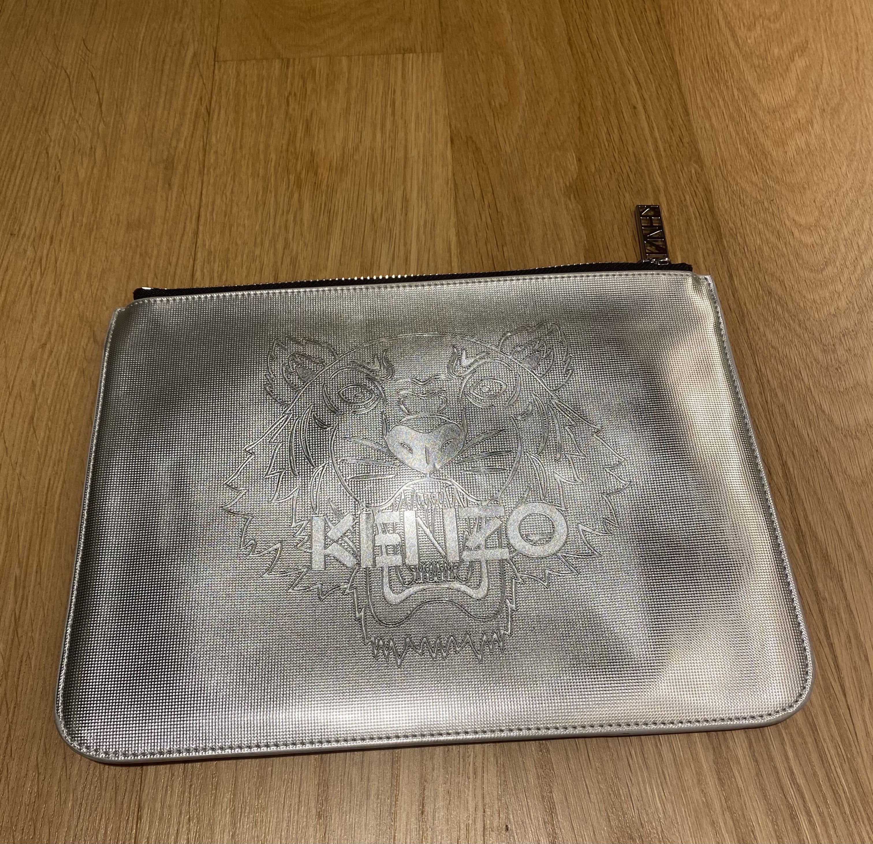 Kenzo silver tiger clutch pouch
