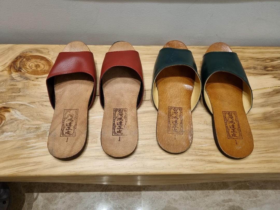 Genuine leather slippers