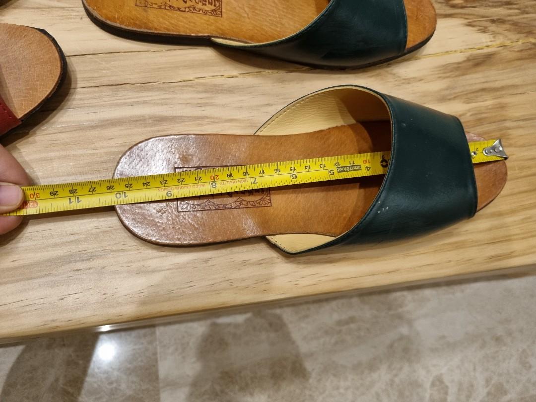 Genuine discount leather slippers
