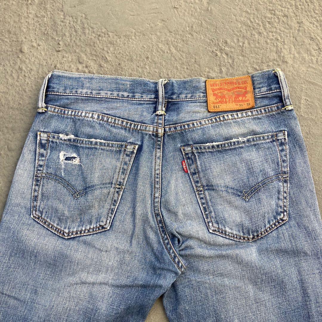 Levi's 511 Distressed Jeans, Men's Fashion, Bottoms, Jeans on Carousell