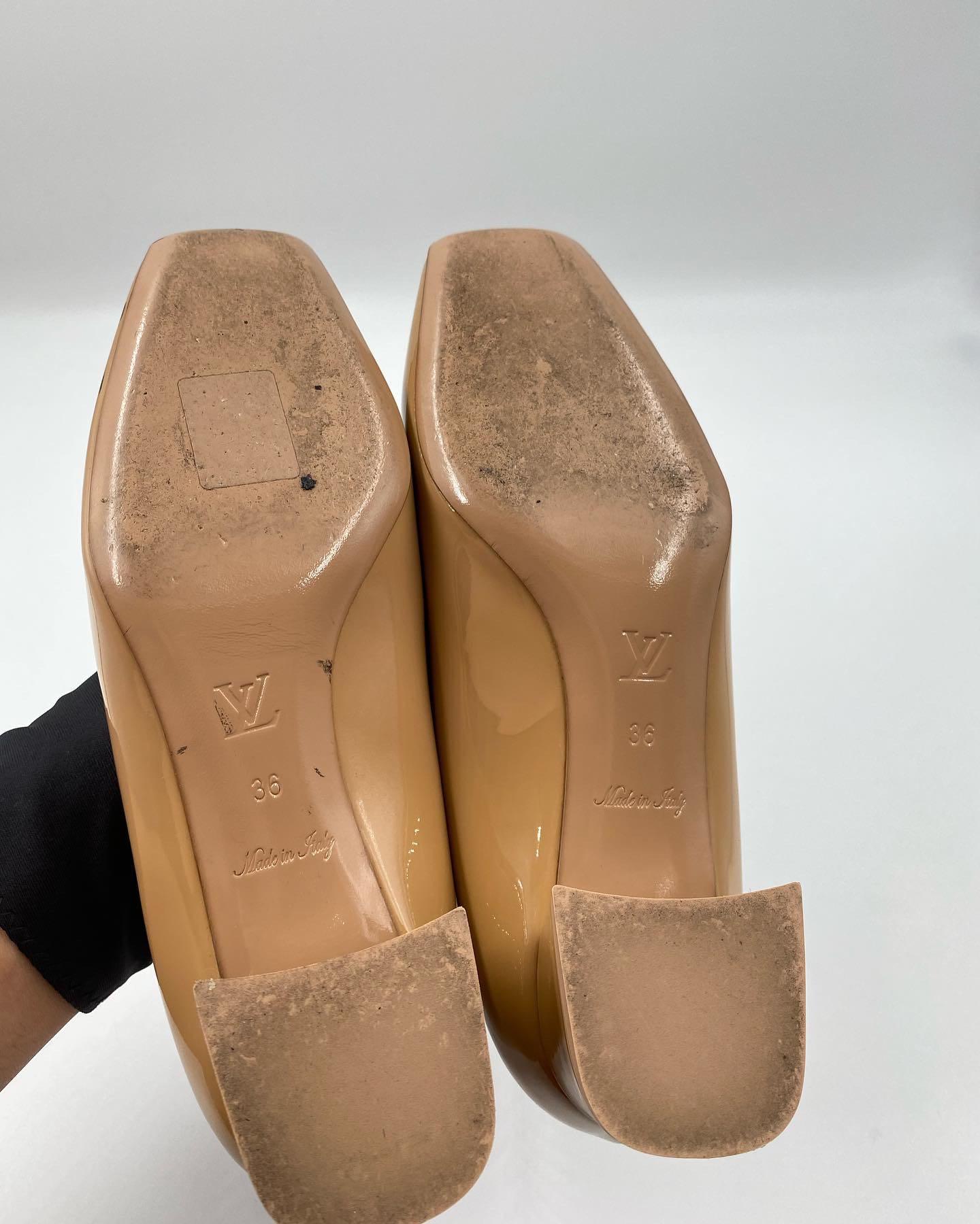 Louis Vuitton Brown Damier Ebene Canvas Madeleine Block Heel Pumps