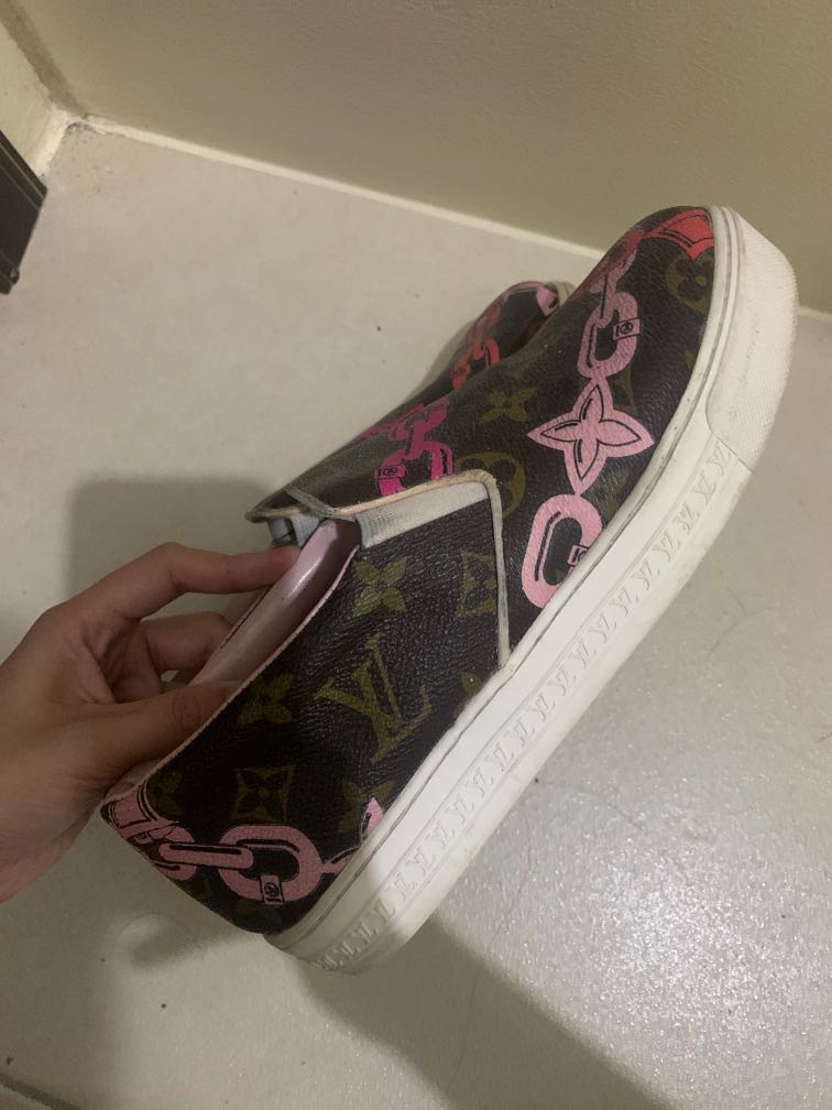 Louis Vuitton Poppy/Rose Ballerine Monogram Canvas Chain Print