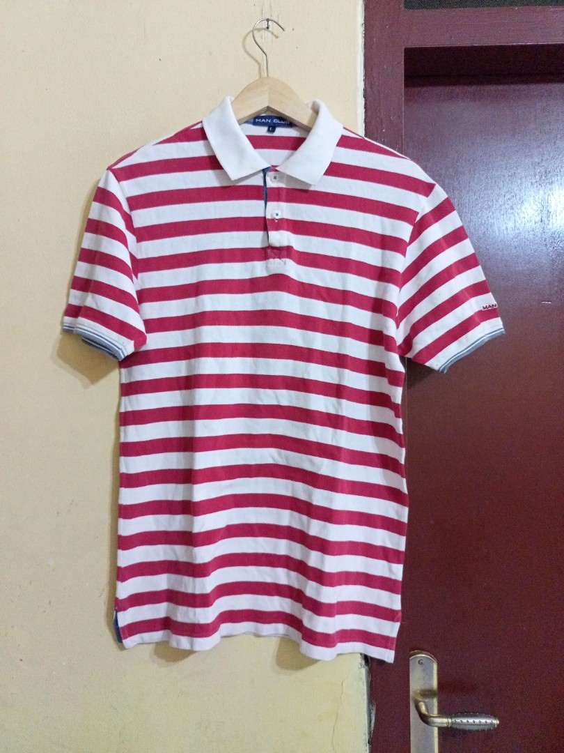 MAN CLUB Red \u0026 white stripes button-up 
