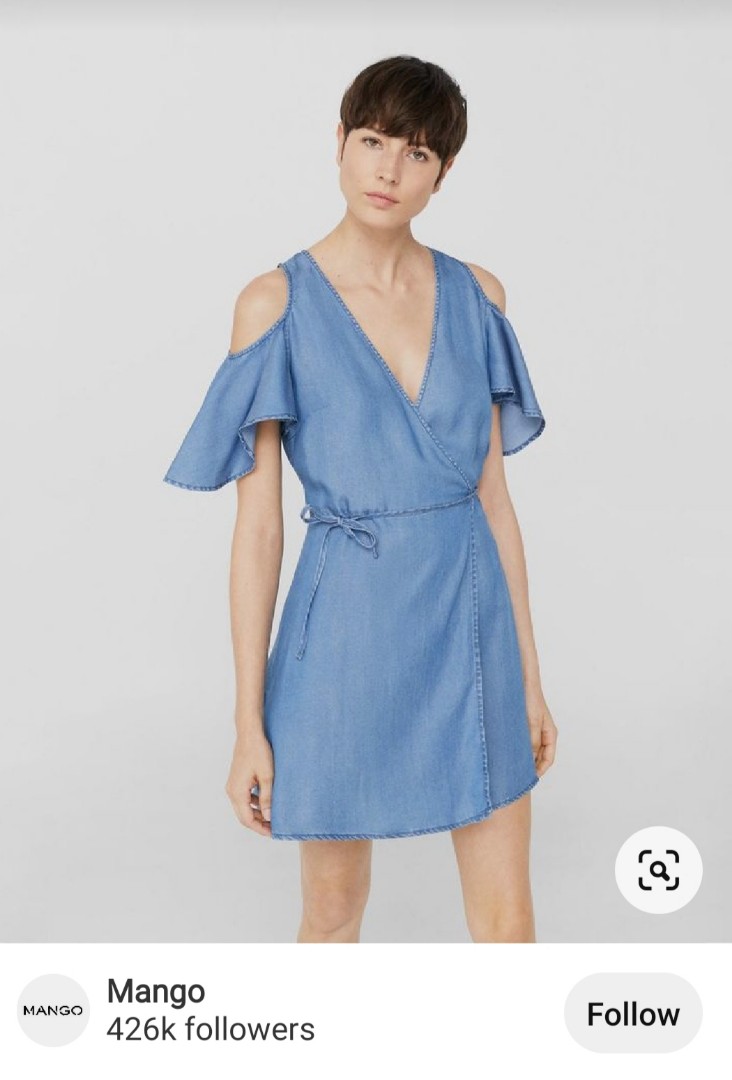 Mango cold store shoulder dress