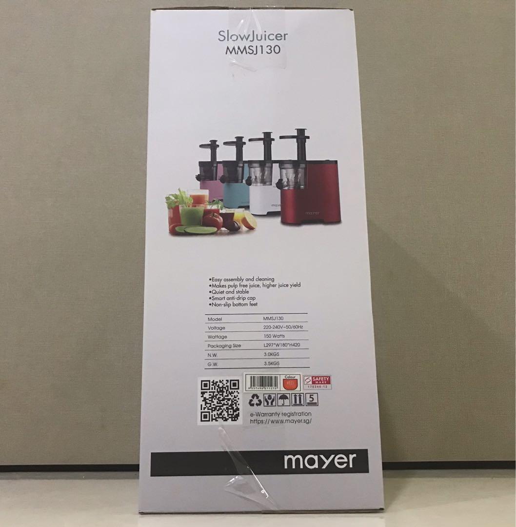 Mayer Slow Juicer (MMSJ130), TV & Home Appliances, Kitchen Appliances