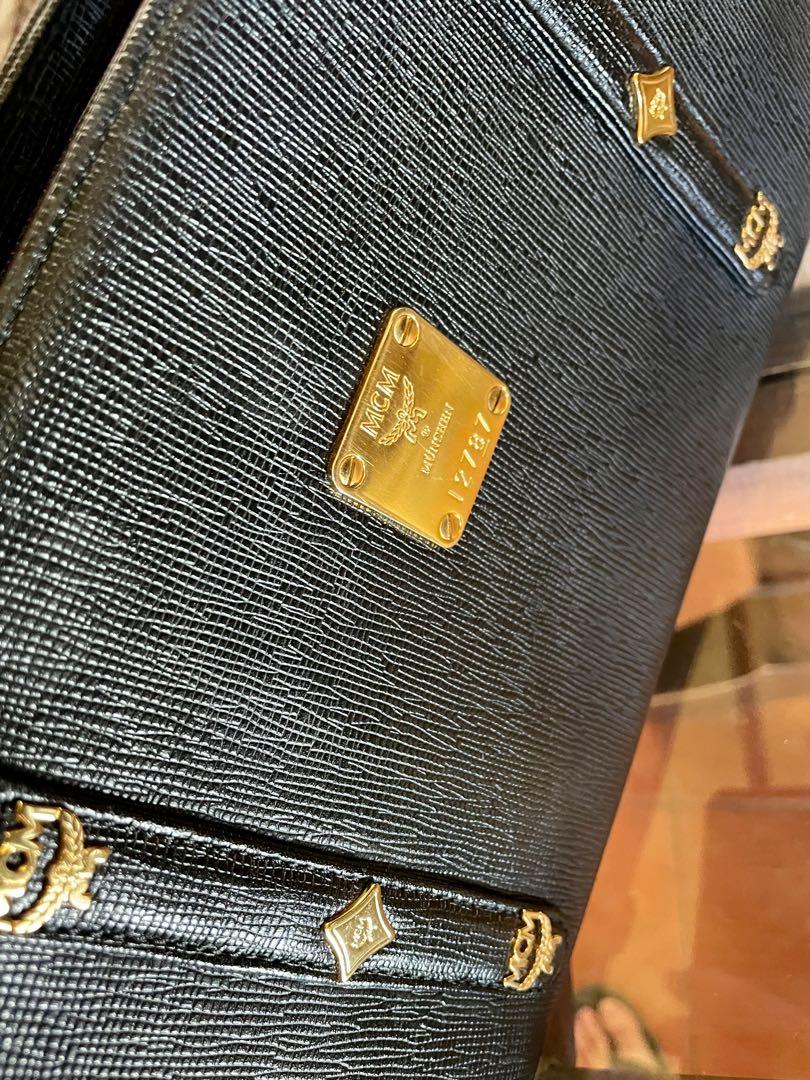 MCM Handbag (Category: Luxury Bags & Wallets) located in Muntinlupa City. Submitted by phbudgetluxuryfinds (Listing ID 1135301406, Image 2). Description: Authentic Hardware still glossy and gold and With protective plastic in the interior plate Impeccable design and leather material.