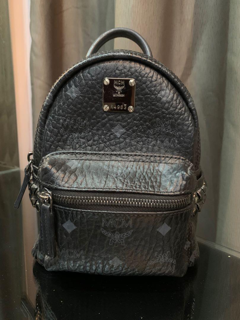 mcm side stud baby stark backpack